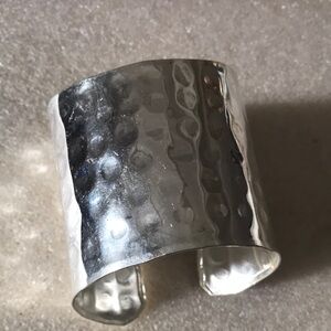 Hammered Silver Cuff Bracelet